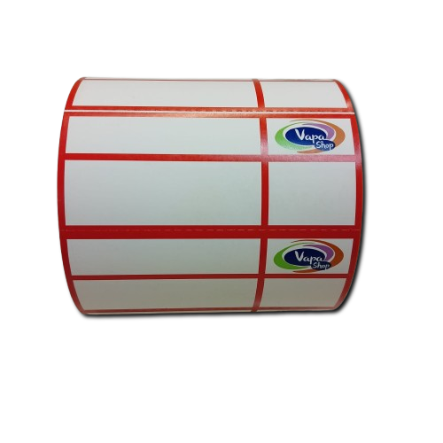 Rotolo da 750 pezzi in cartoncino con pretaglio e tacca nera termico personal. conf. da 10 rotoli