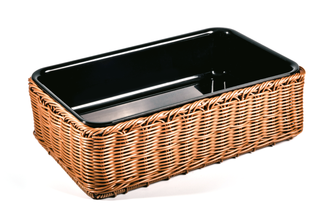 CESTO CON CONTENITORE                     D: 37 x 25 x 9,5 H cm